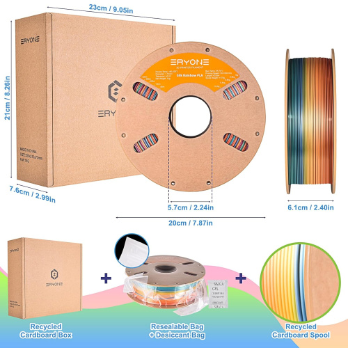 ERYONE Silk Rainbow PLA, Vibrant